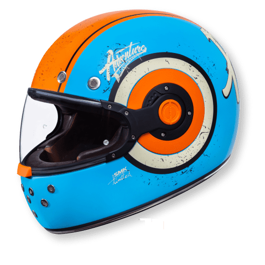 CASCO INTEGRAL SMK RETRO RANKO VERDE Y DORADO - SpacioBiker